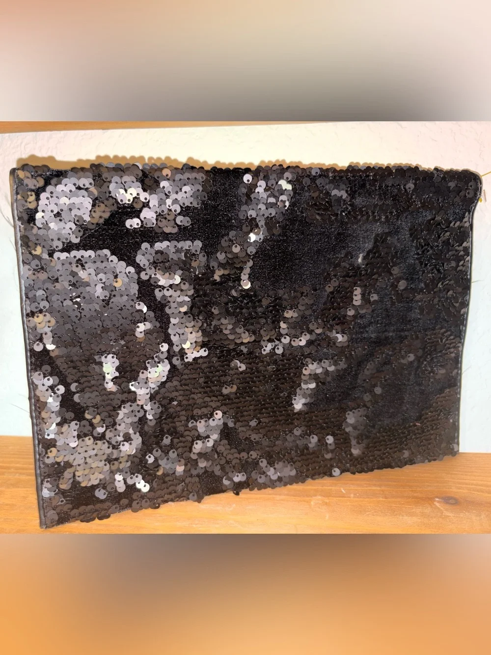 a new day Black Sequin Envelope Clutch